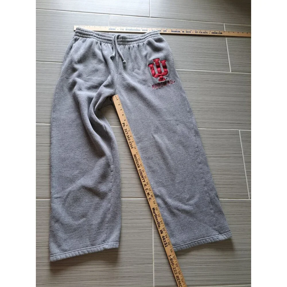 Indiana University Hoosiers Gray Sweatpants Embroidered IU Drawstring Mens XL - Picture 7 of 10